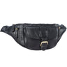 XL Gürteltasche Vintage Design Leder schwarz