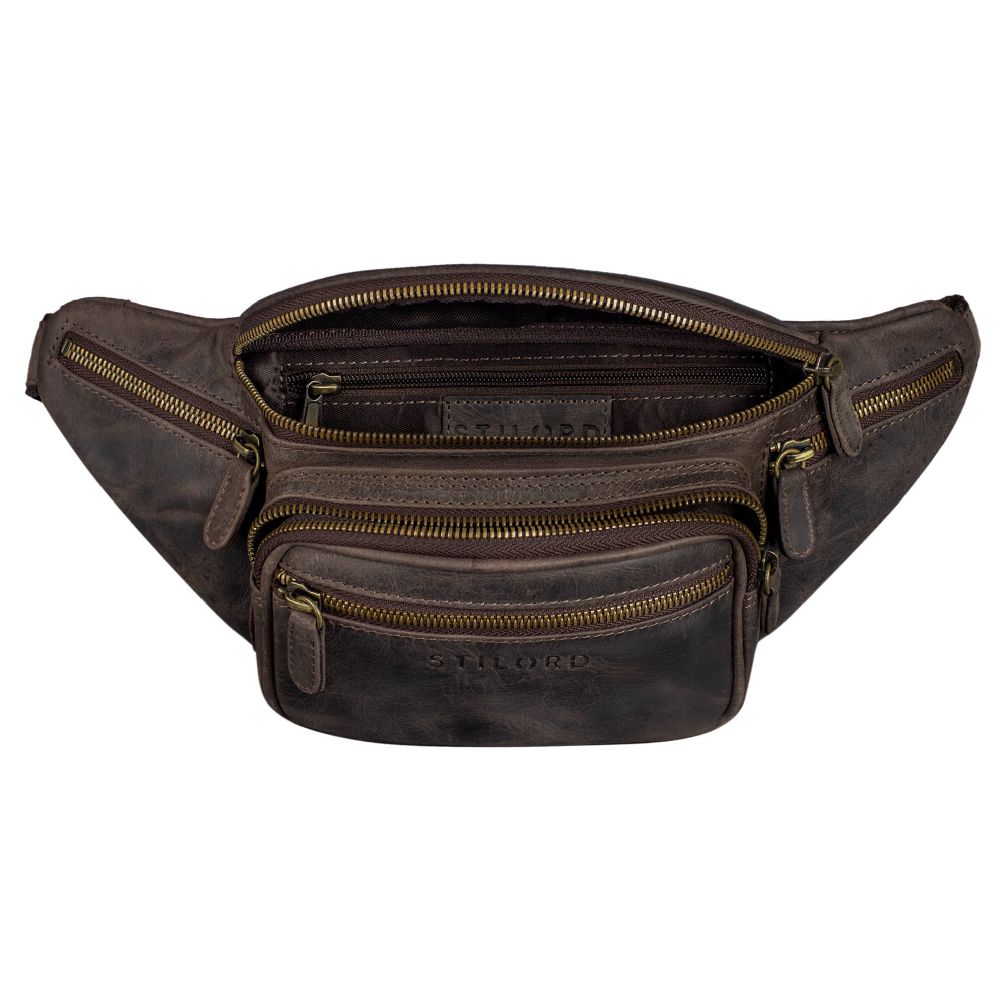 Braune Leder Gürteltasche Vintage XL