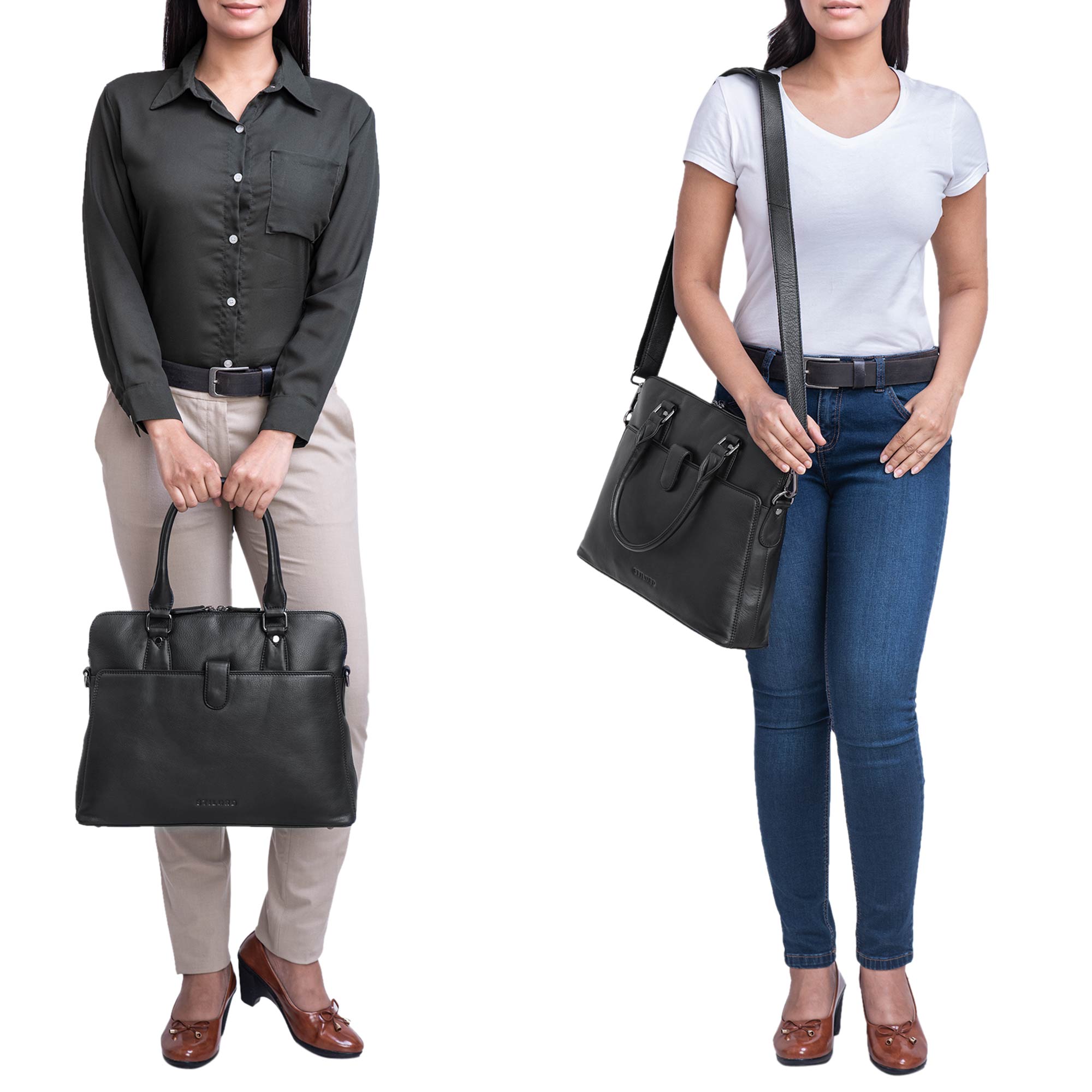 Umhängetasche Damen Leder schwarz