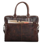 Schultertasche Business Herren leder dunkel braun