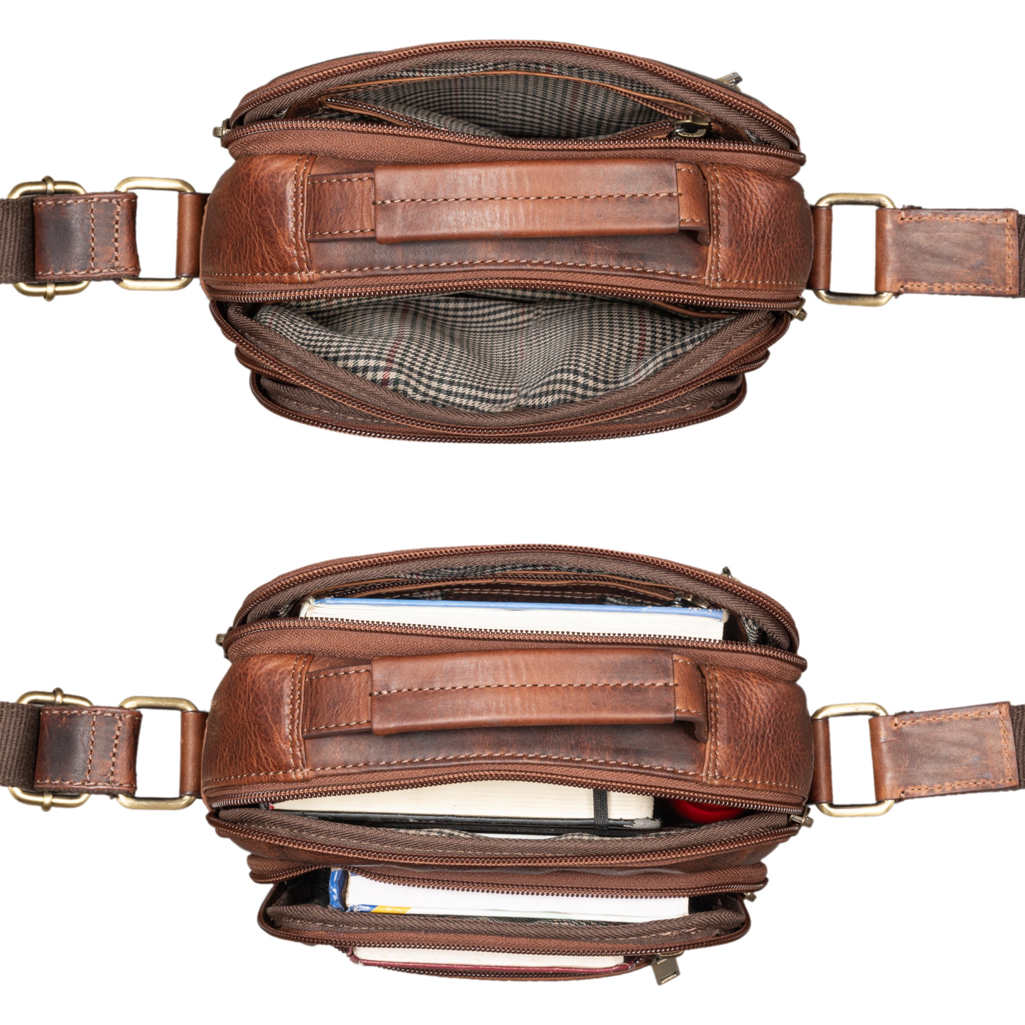 Echt Leder Handtasche braun Herren