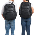 Damen Rucksack Leder Vintage schwarz Herren