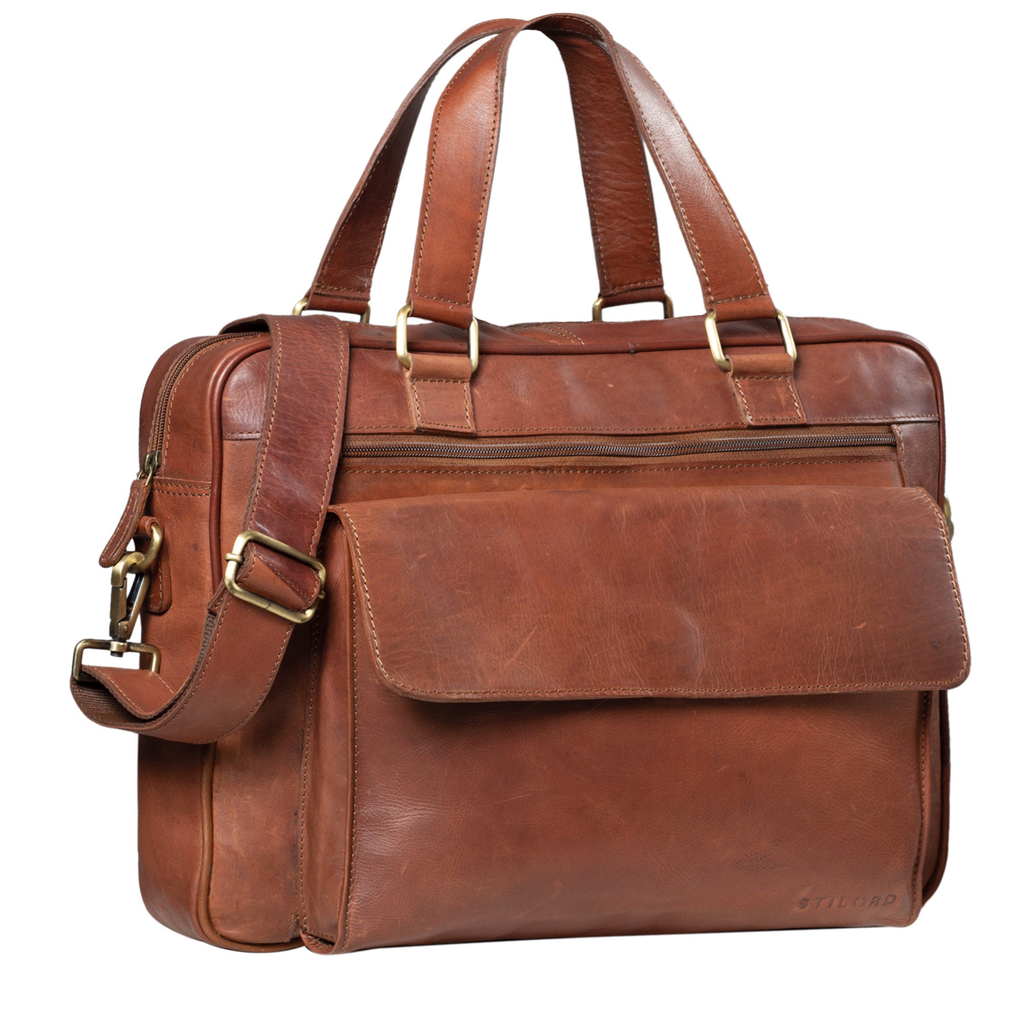 Damentasche Leder Cognac