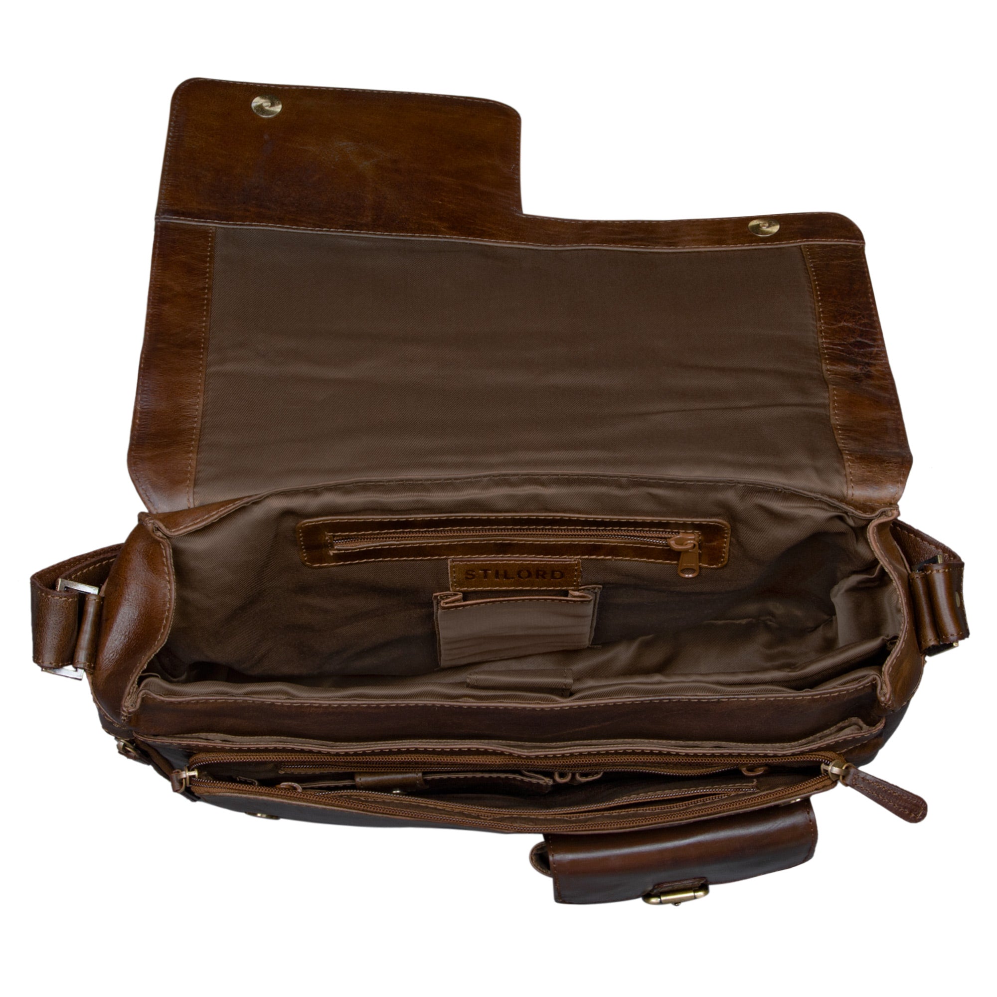 Braune Schultertasche für Herren