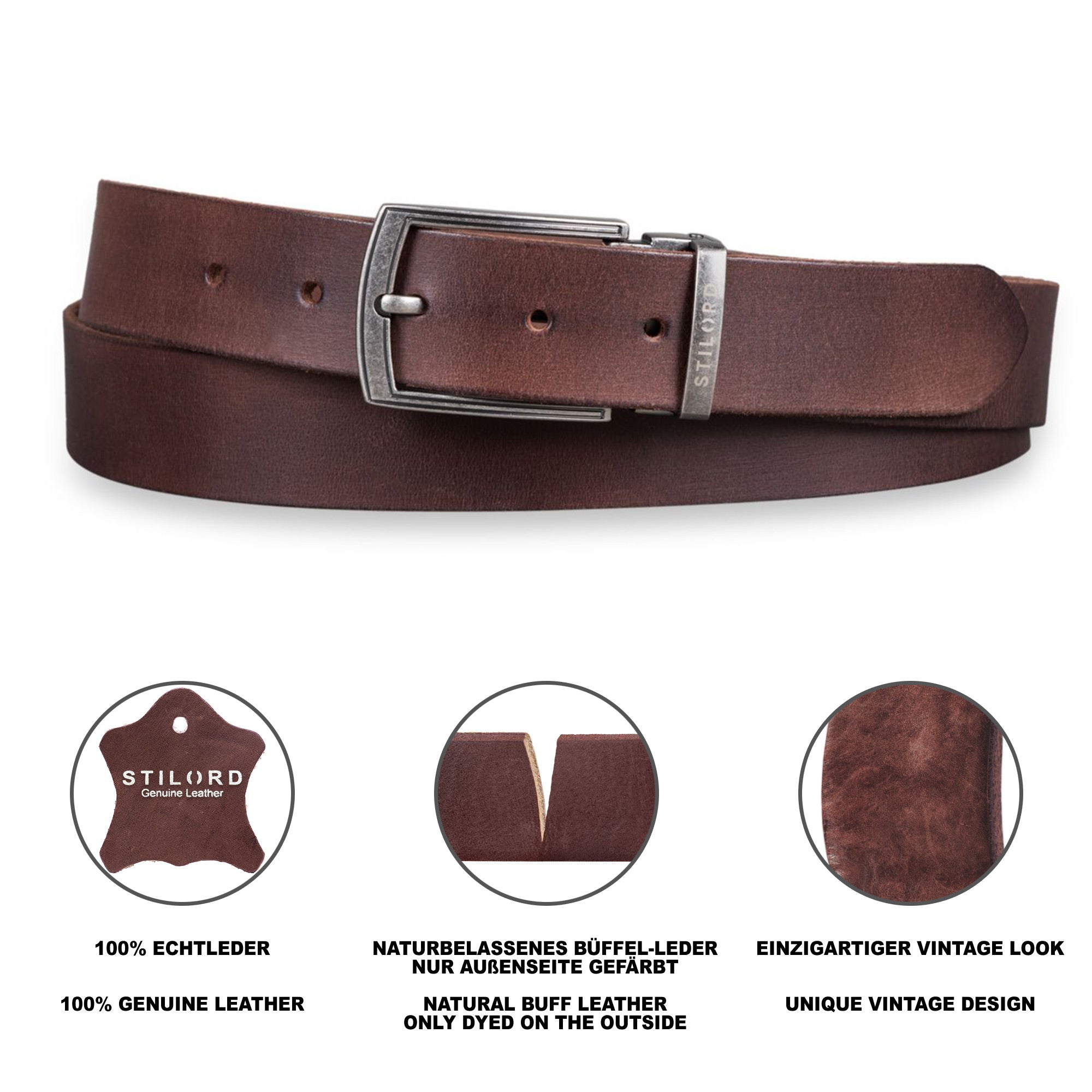 Ledergürtel Herren braun