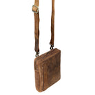 Braune Herrenhandtasche Echtleder