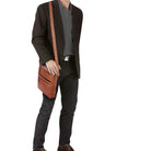 Leder Herrenhandtasche braun