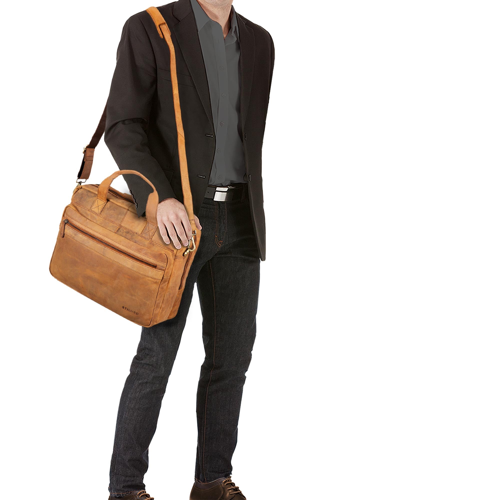 schultertasche herren klein leder