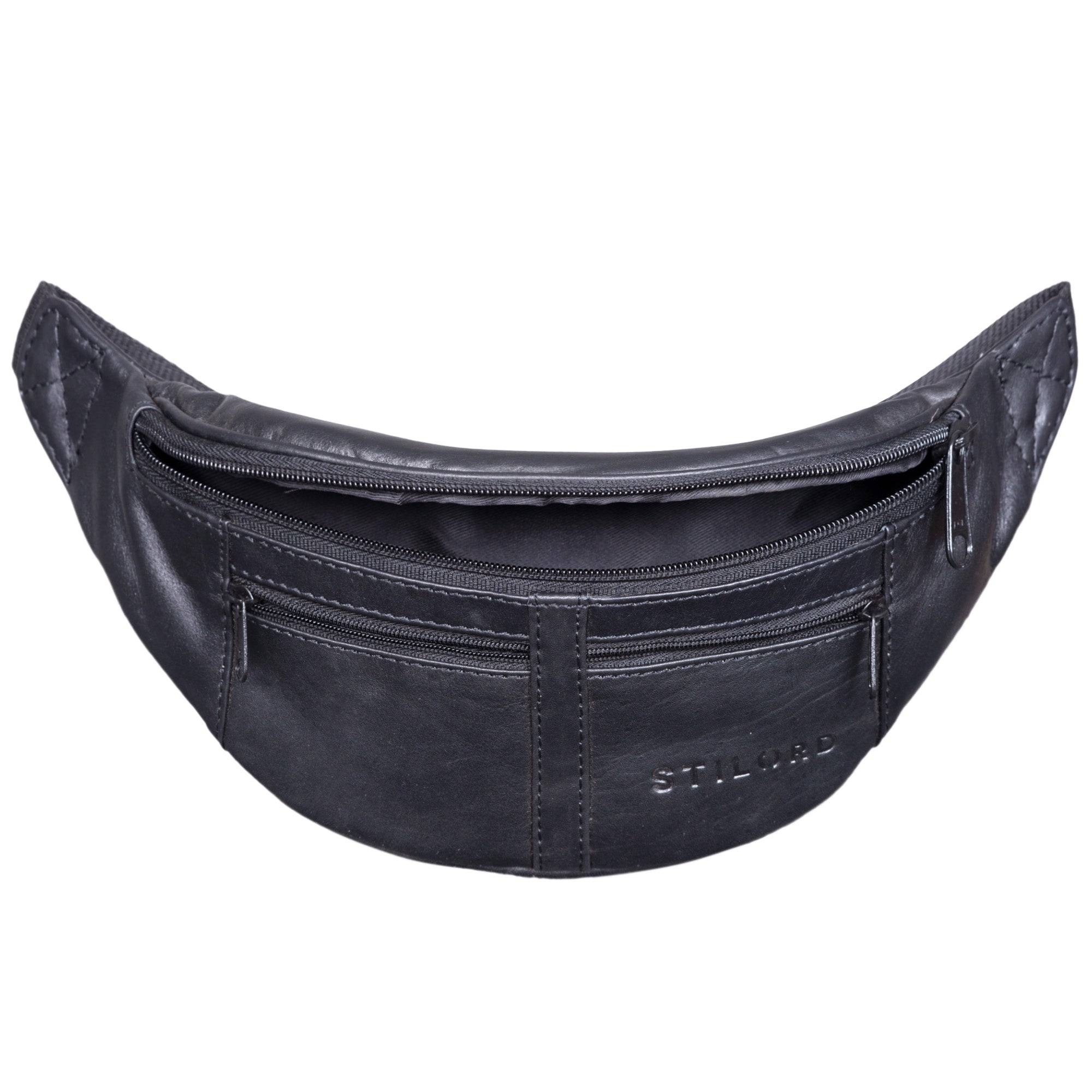 schwarze Leder Hüfttasche
