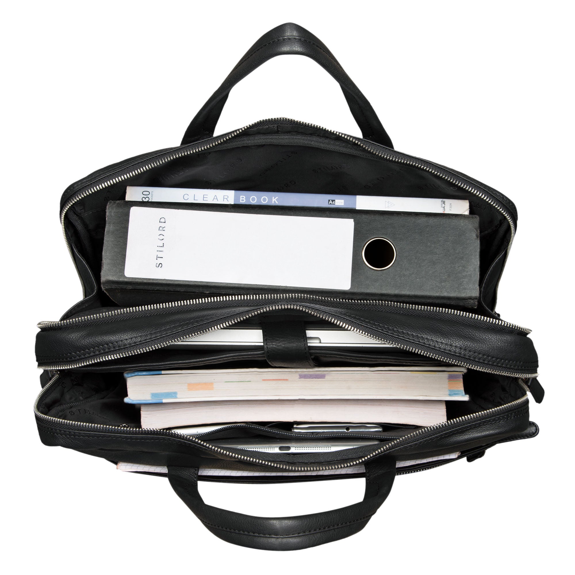 Klassische Business Aktentasche Leder schwarz