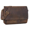 Vintage Umhängetasche Herren Leder Dunkelbraun