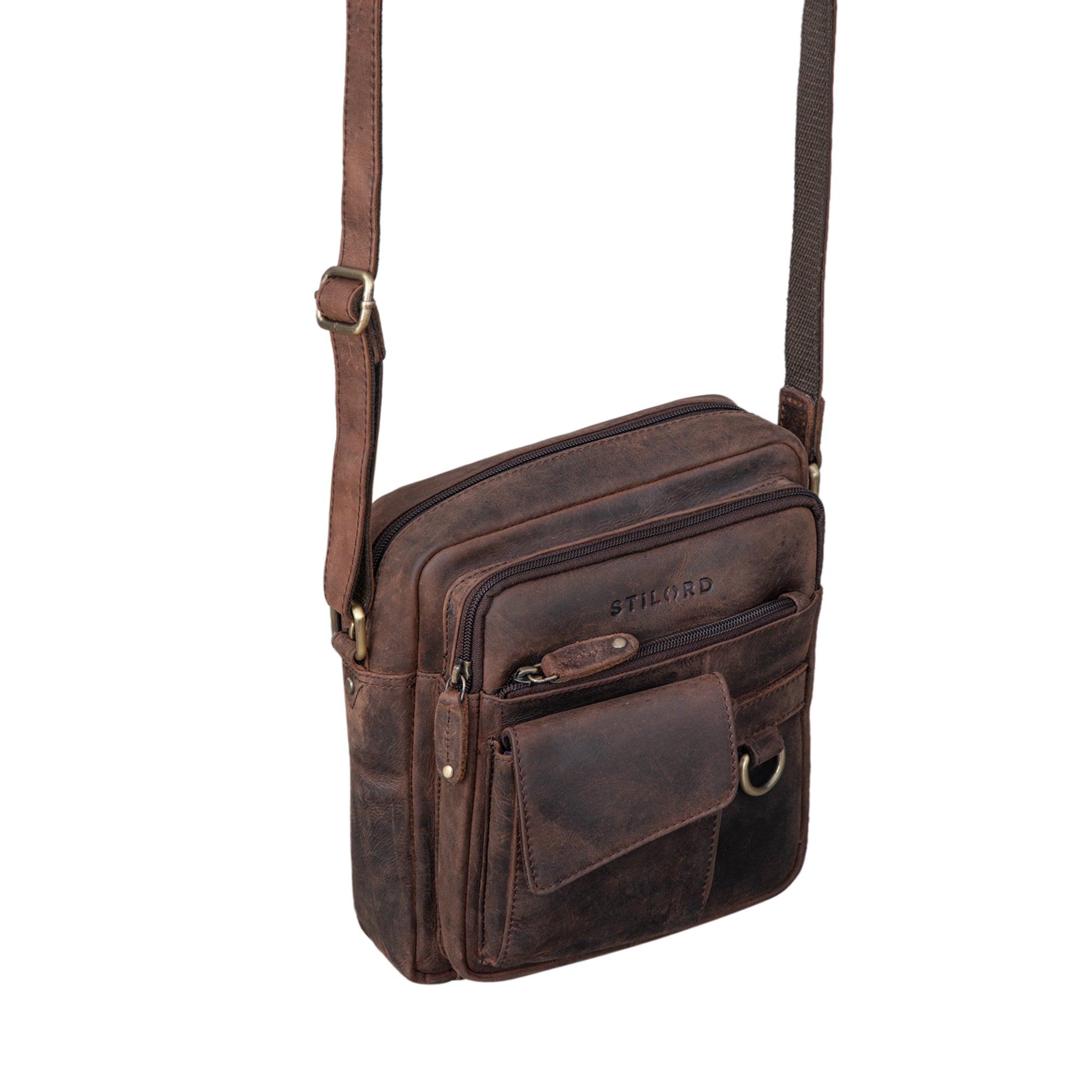 Kleine Schultertasche Leder herren braun
