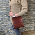 Kleine Abendtasche Damen Echt-Leder braun