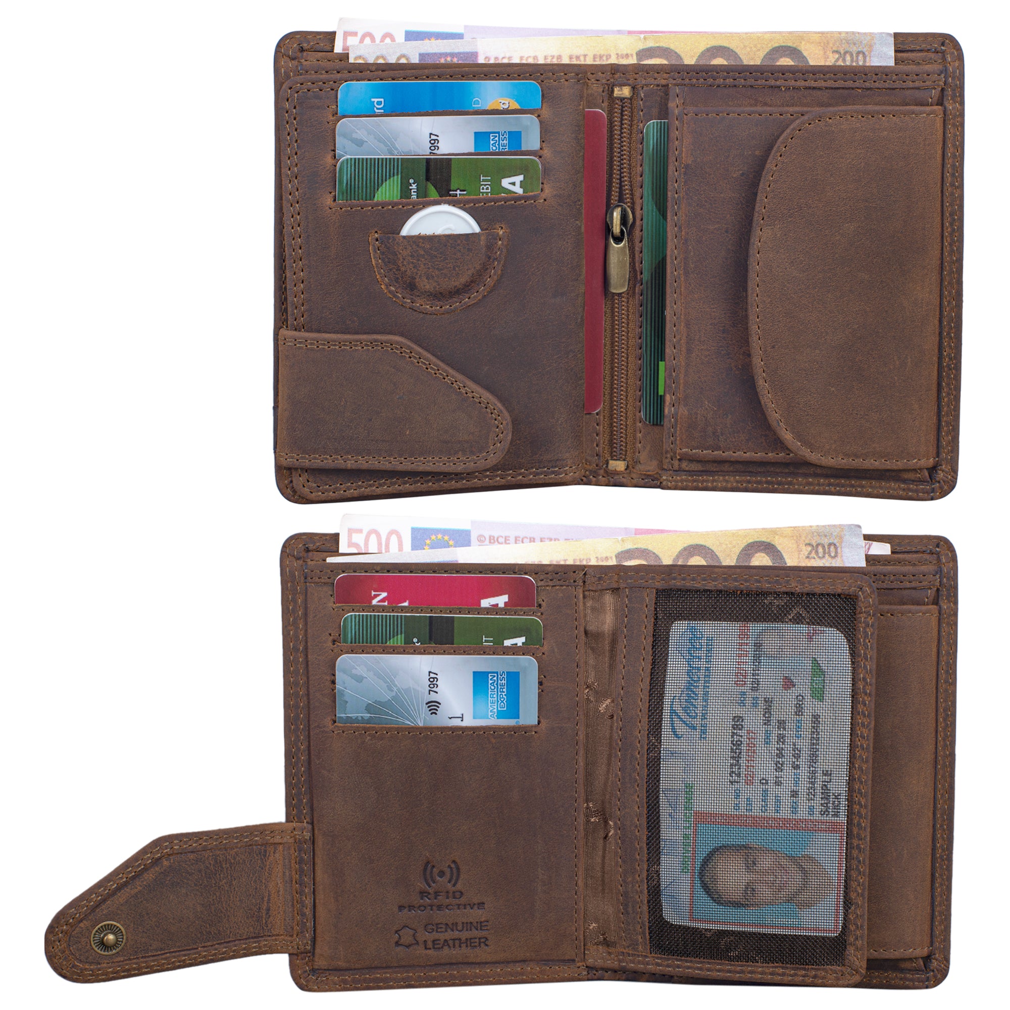 Braunes Portemonnaie Herren mit Geschenkbox