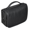 Kulturtasche Leder schwarz