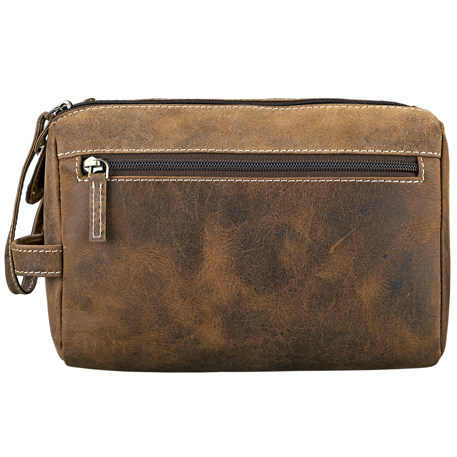 Große Waschtasche aus echtem Leder