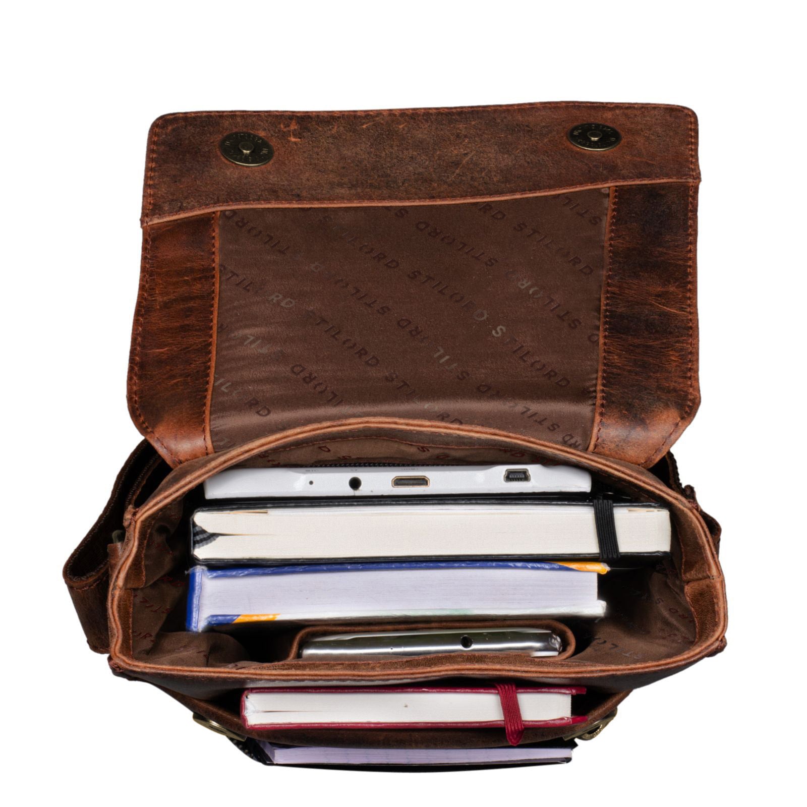 Kleine Leder Kuriertasche Herren braun