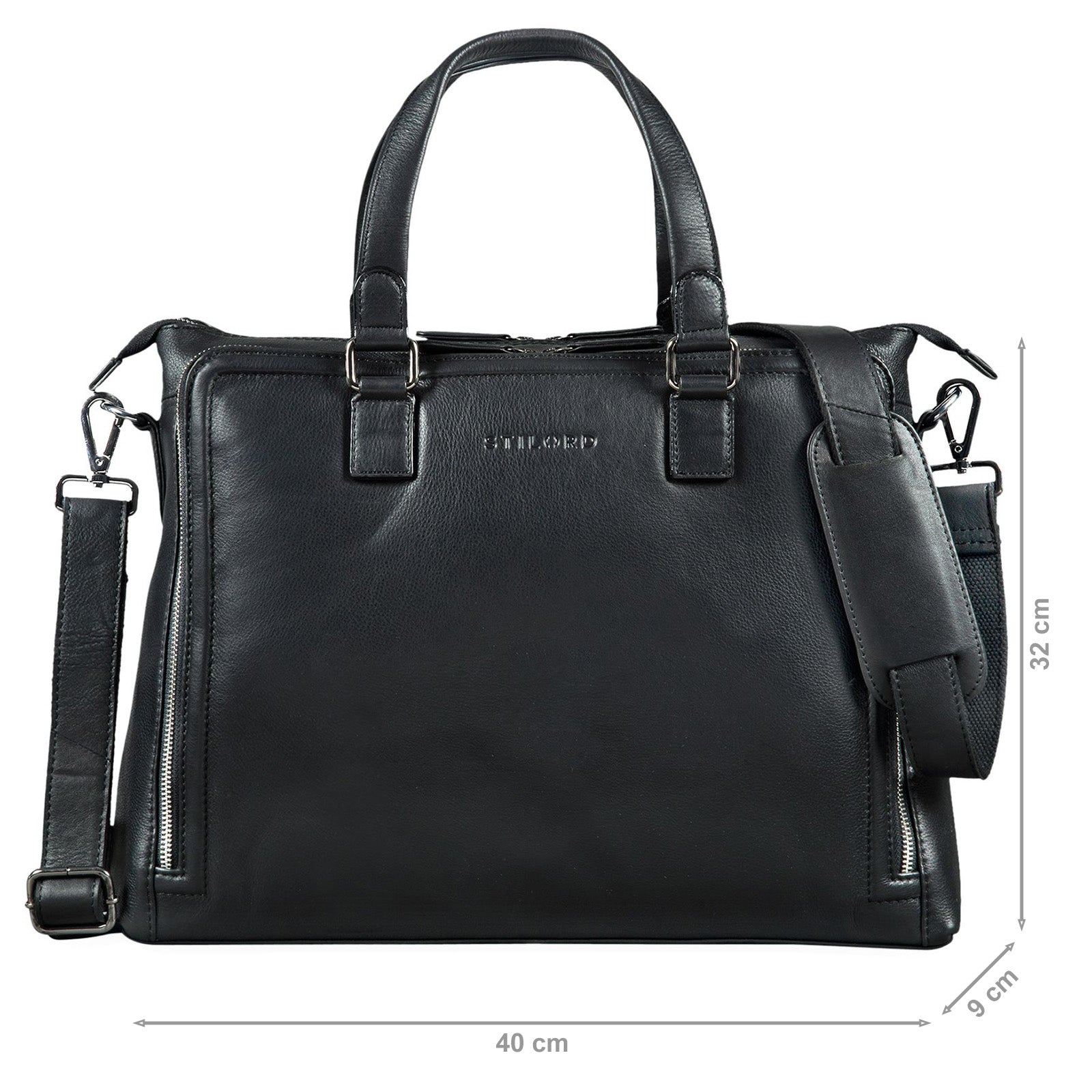 LEder Businesstasche Damen schwarz