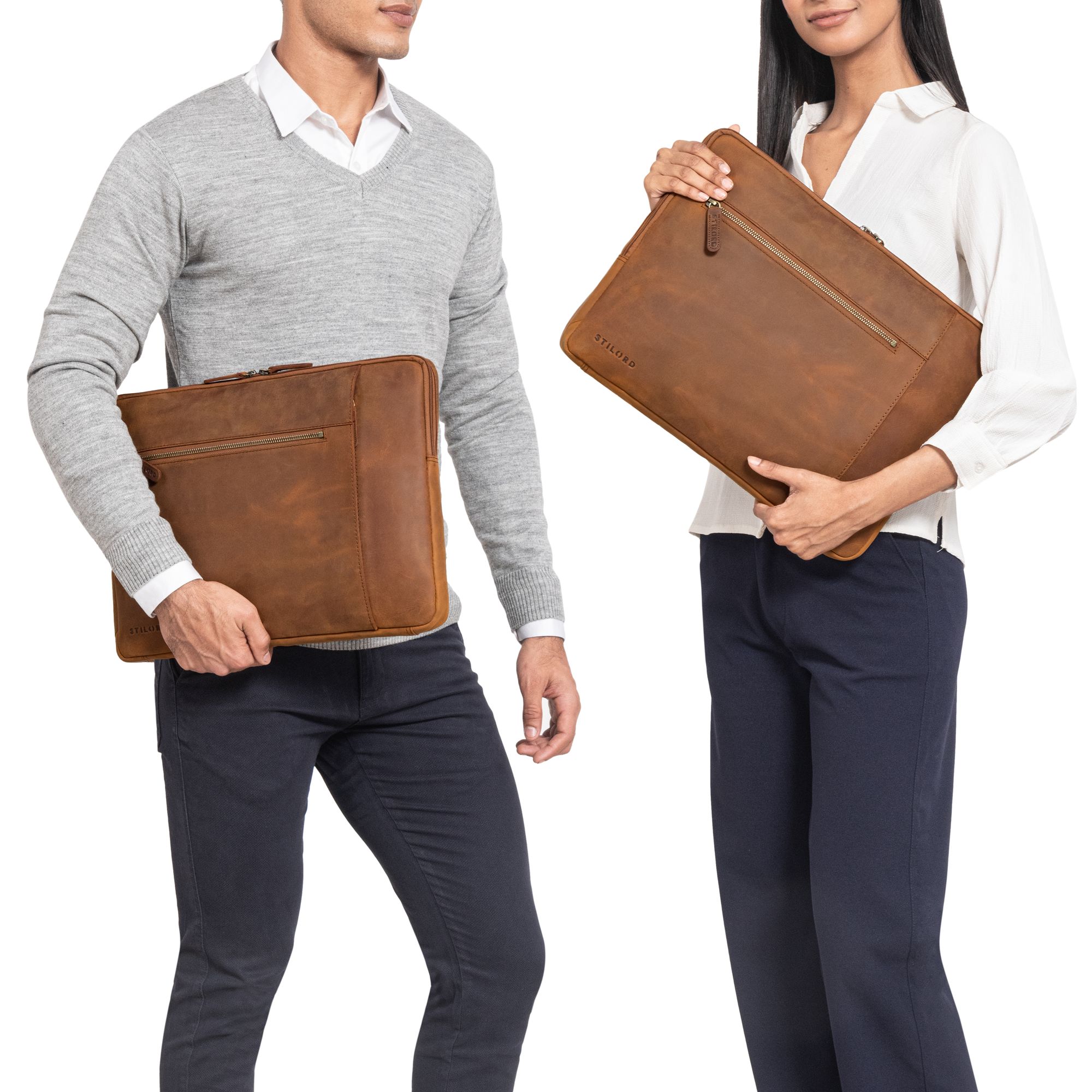 braune Leder Laptoptasche