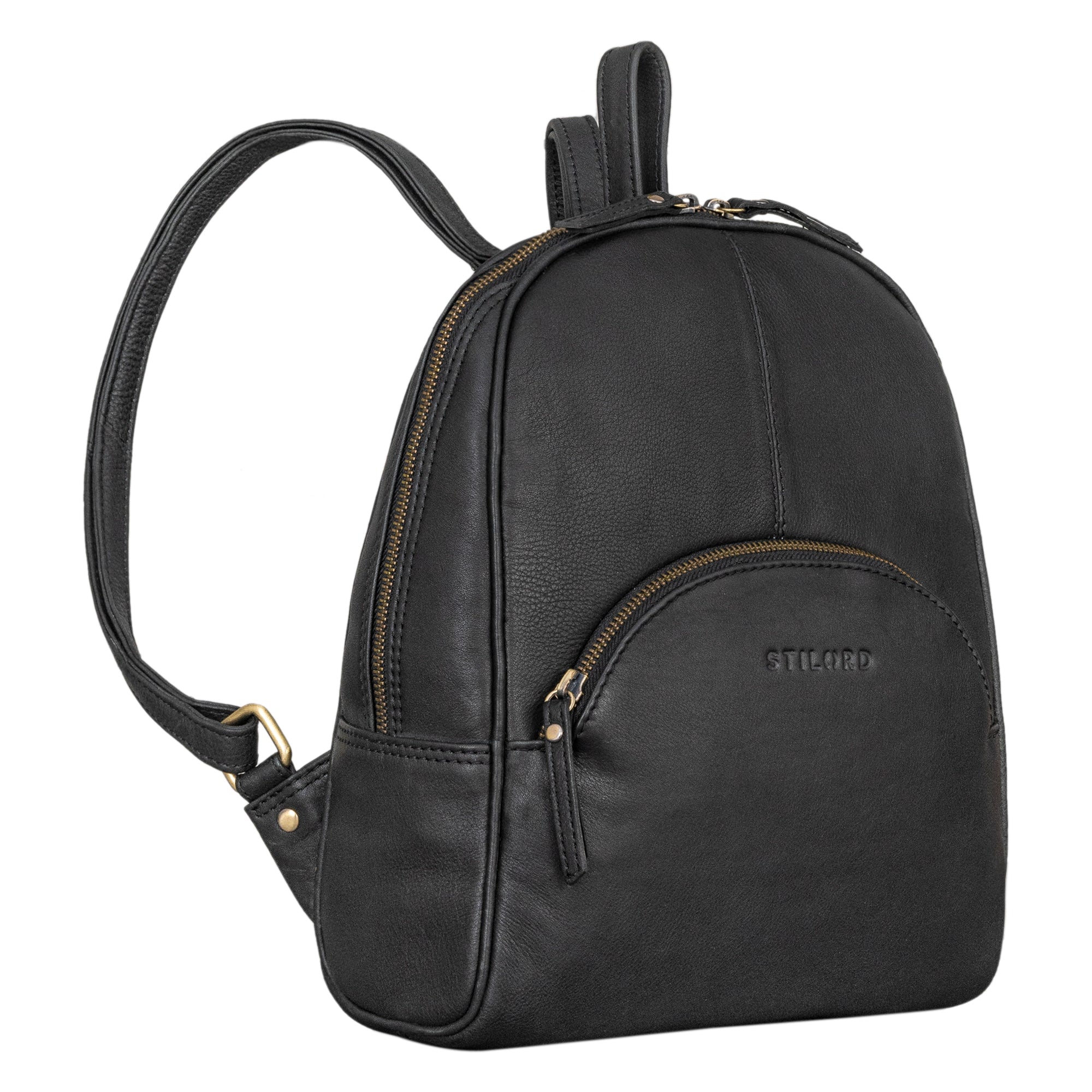Damen Rucksack Leder Schwarz