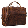 Leder Tasche Herren Groß Braun Echtleder Laptoptasche 16 Zoll