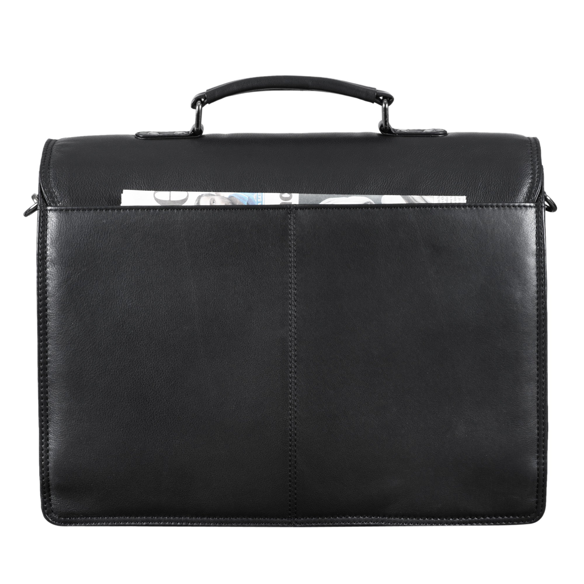Schwarze Leder Büro Tasche