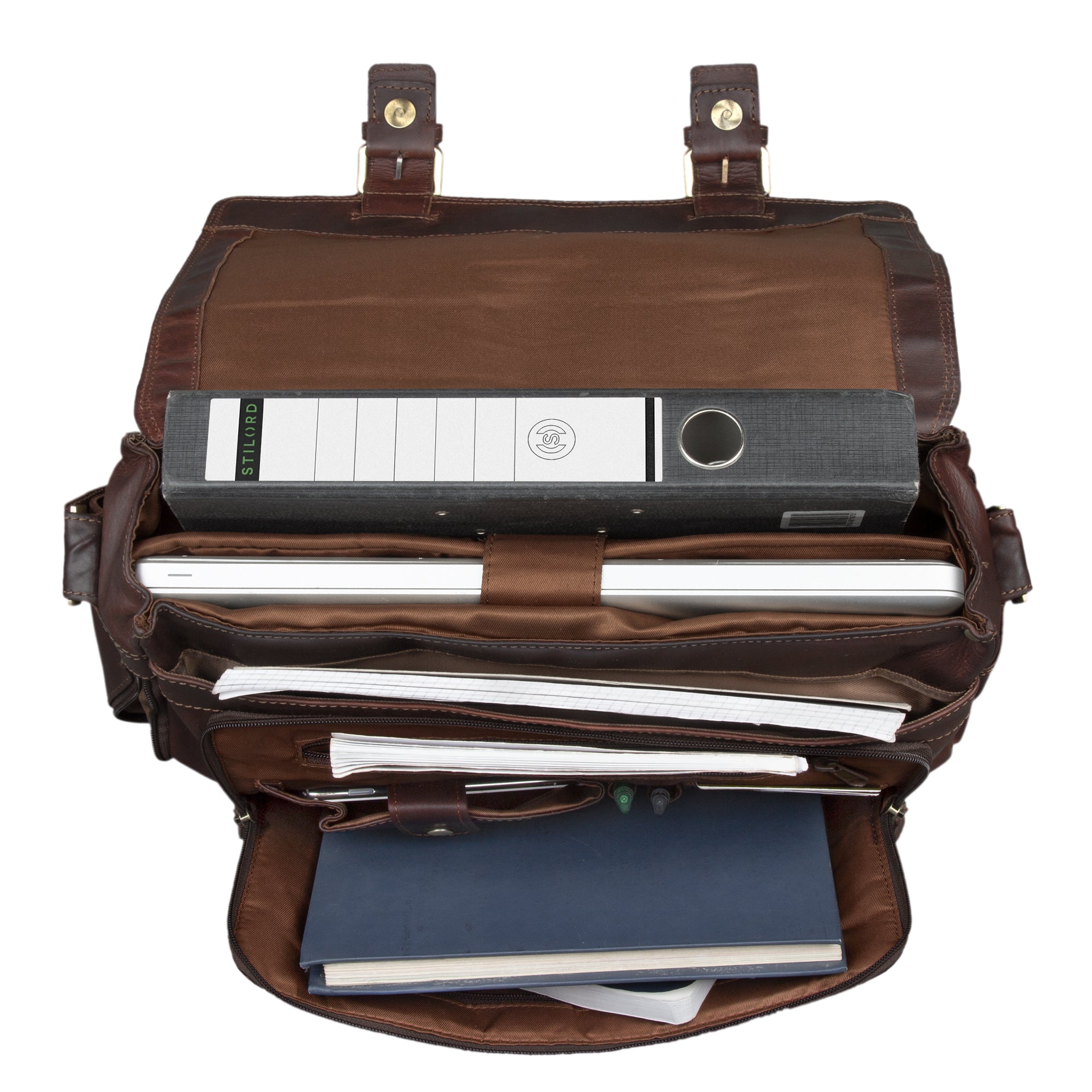 Herren Ledertasche Aktentasche groß braun