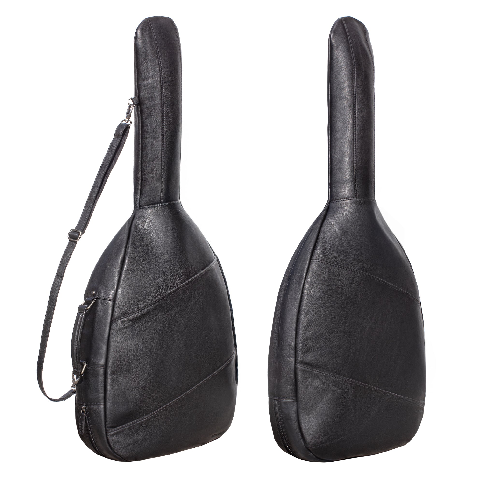 Echtleder Gitarrentasche schwarz für 4/4 Gitarren