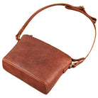 Kleine Ledertasche Damen cognac mit verstellbarem Schultergurt