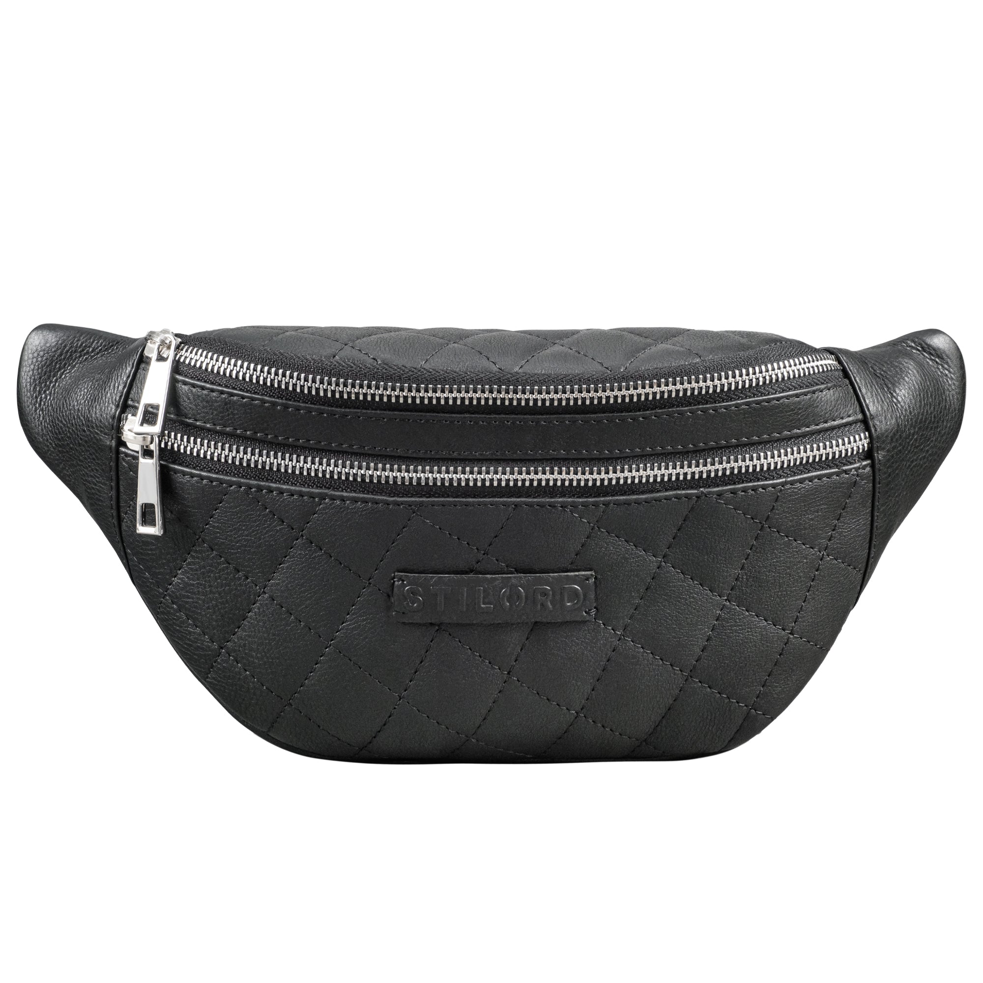 Bauchtasche Leder Herren Damen schwarz