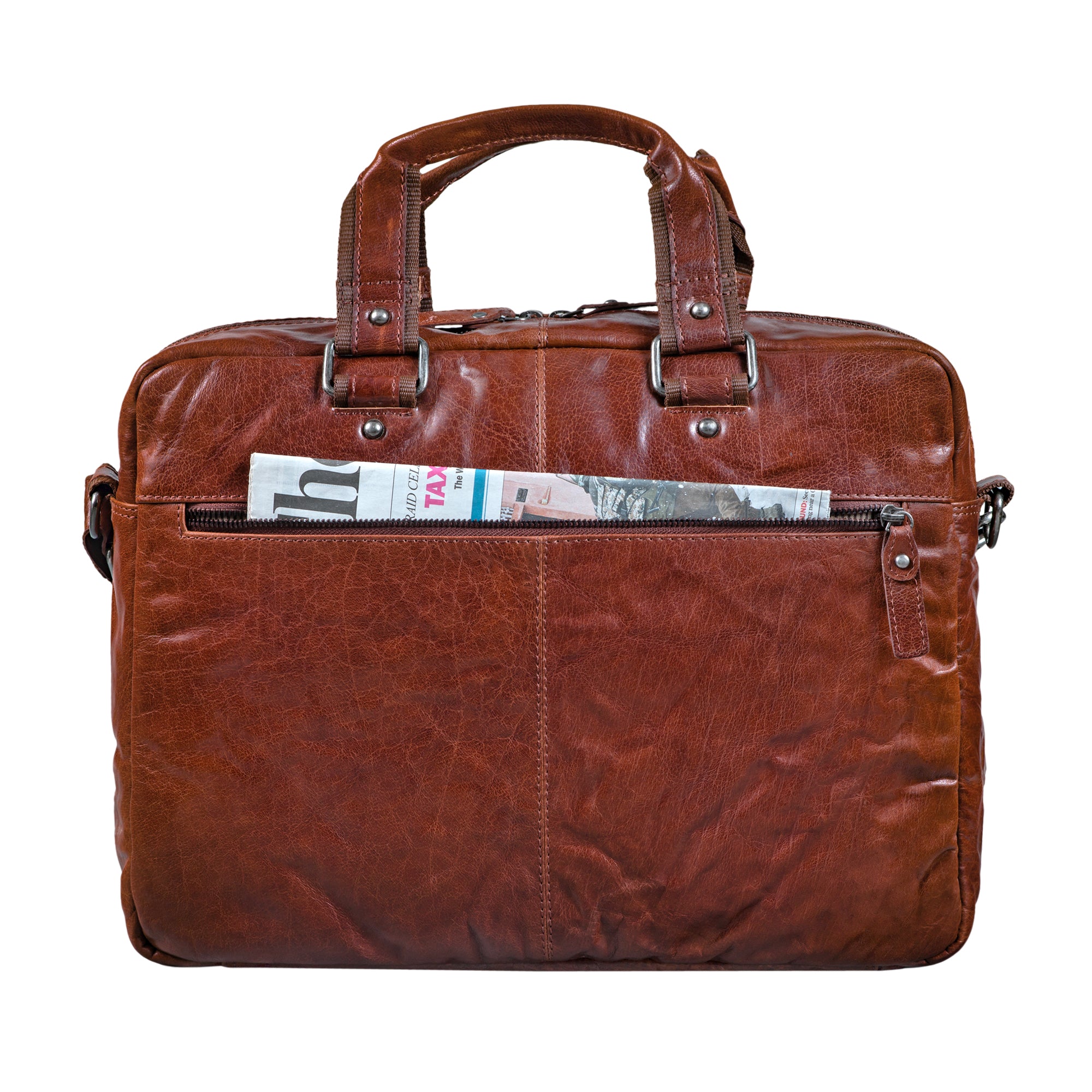 Vintage Leder Schultertasche Herren braun