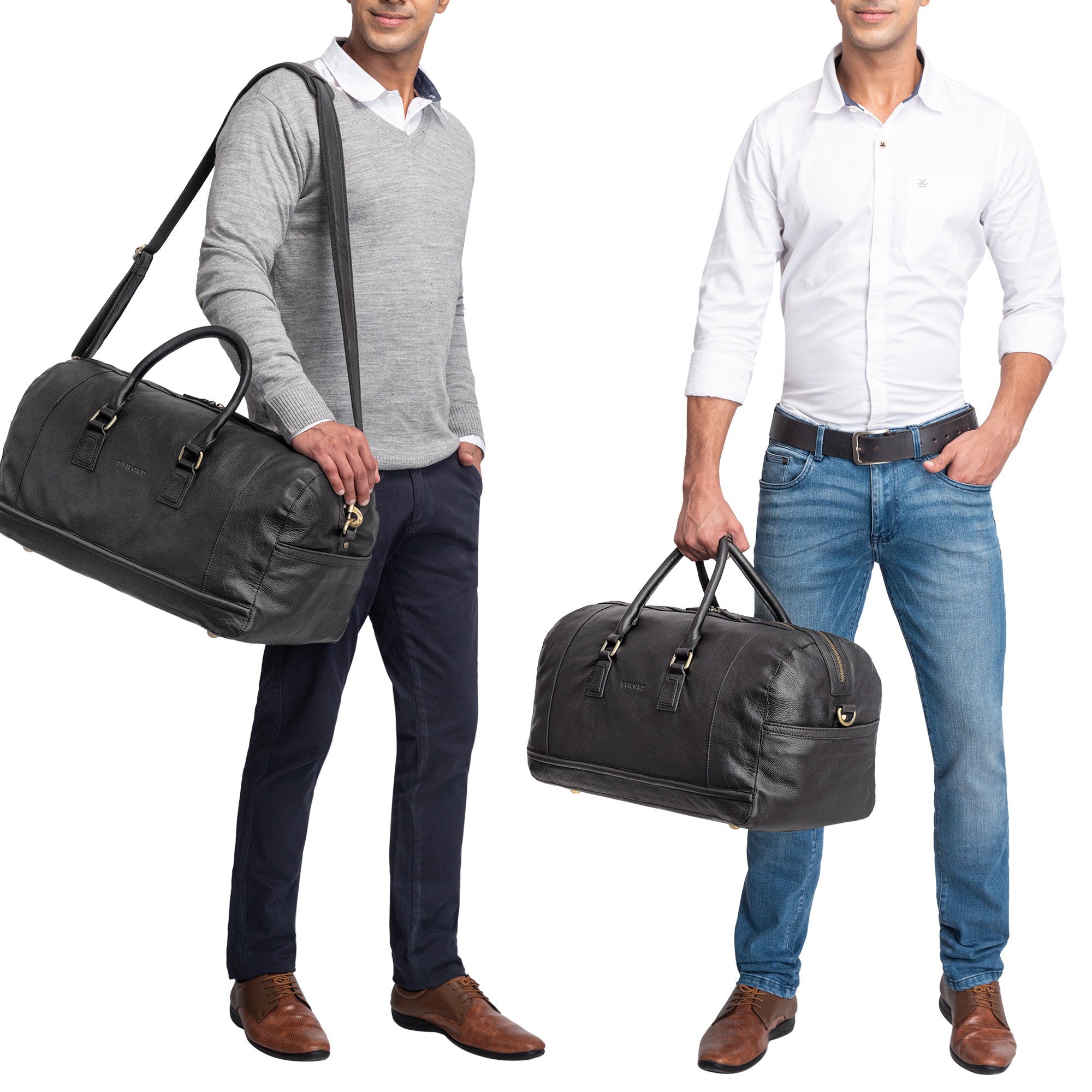 Leder Reisetasche Herren schwarz