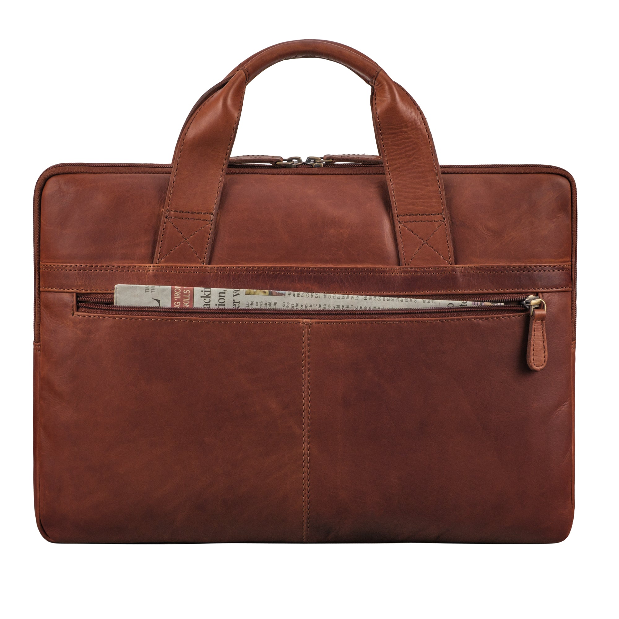 Leder Laptophülle 15,6 Zoll cognac
