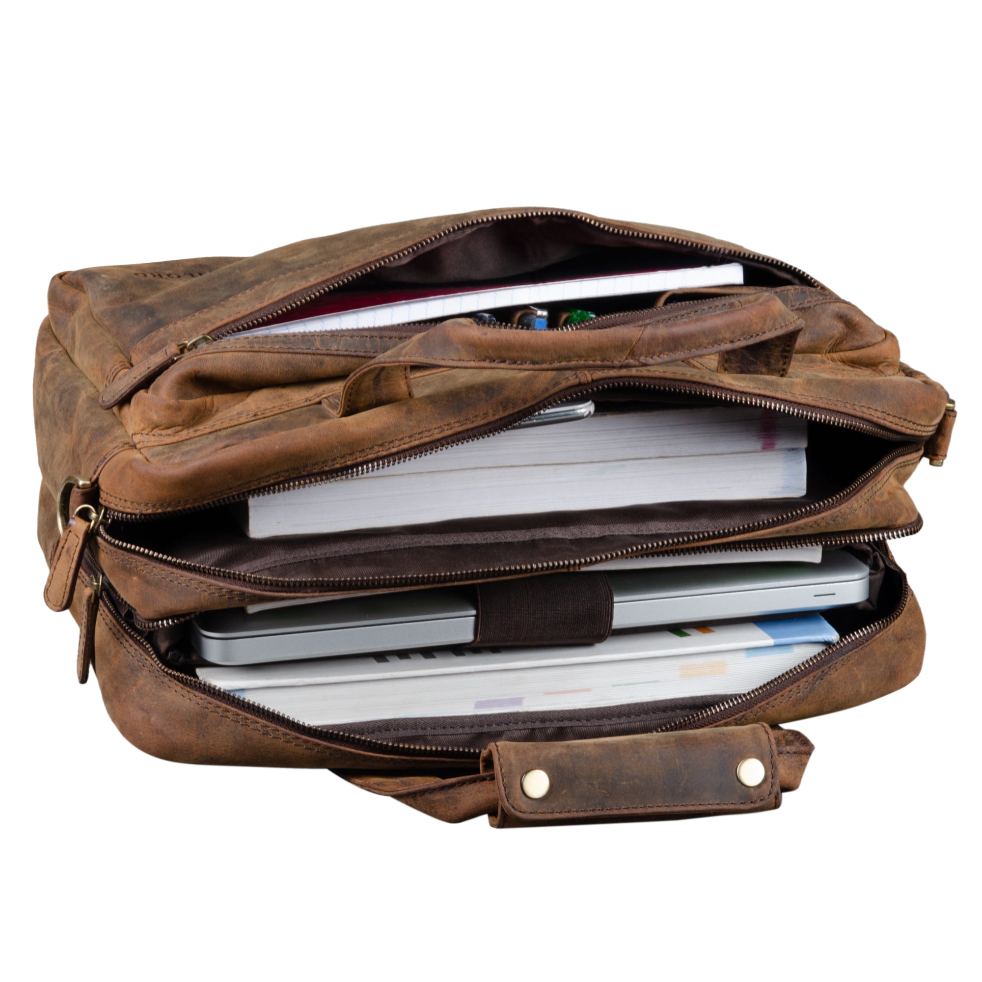 Leder Messenger Bag XL