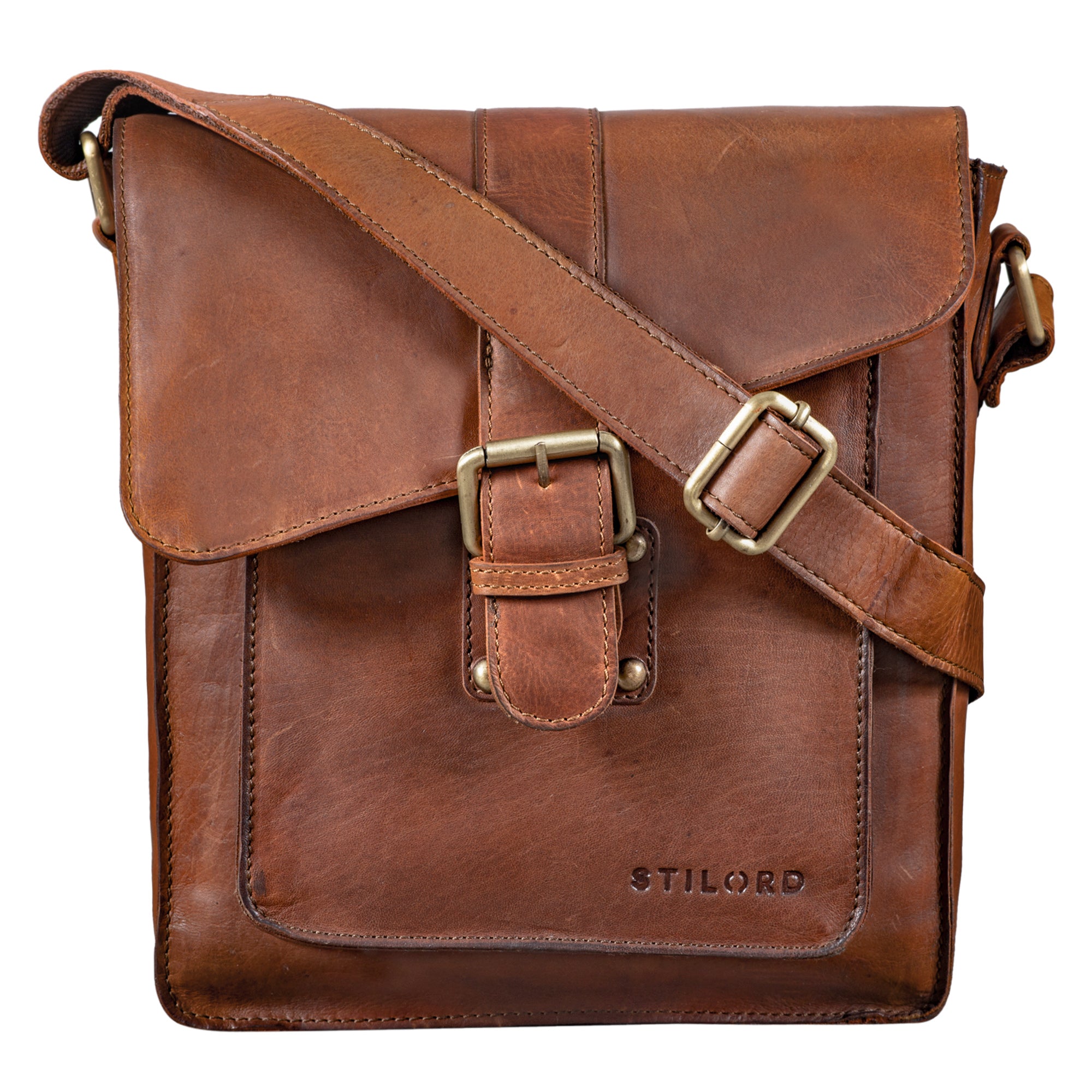 Herren Handtasche Leder braun