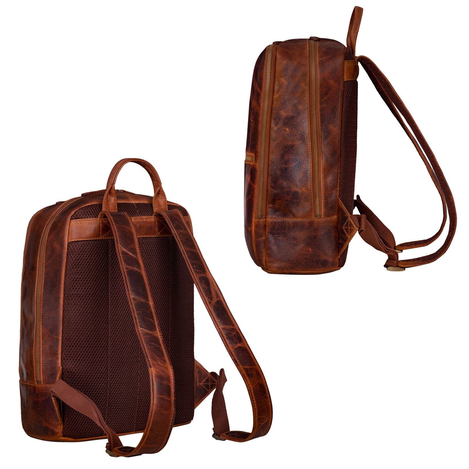 Lederrucksack Klein Braun 
