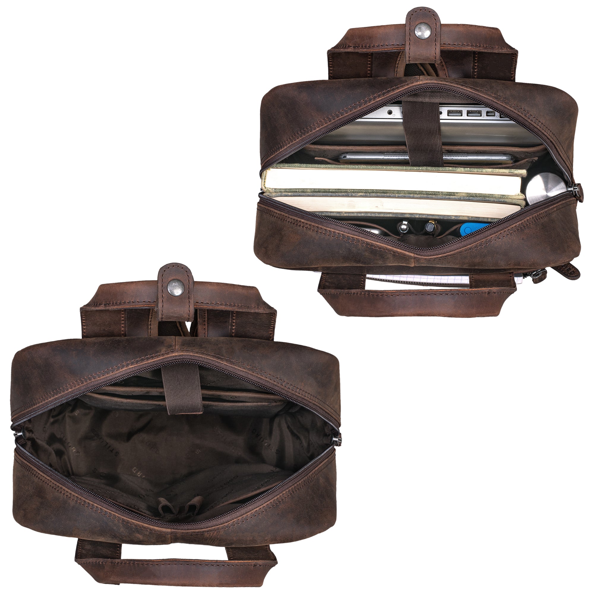 Leder Rucksack für Herren braun