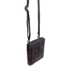 Braune Echtleder Schultertasche Herren Vintage