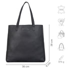 Schwarze Handtasche Damen mittel Echtleder