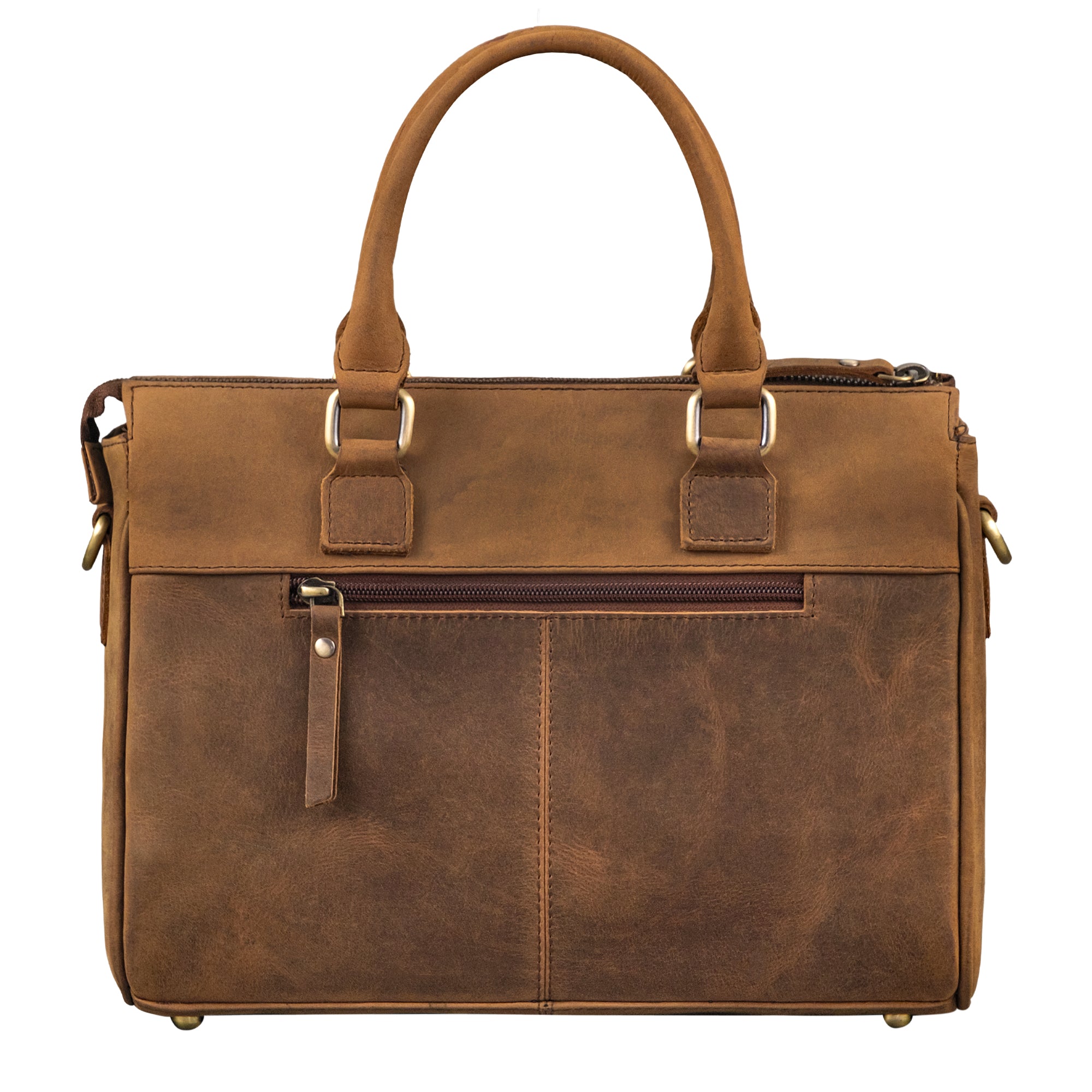 Damen Tote Bag Leder braun aus der Rückansicht