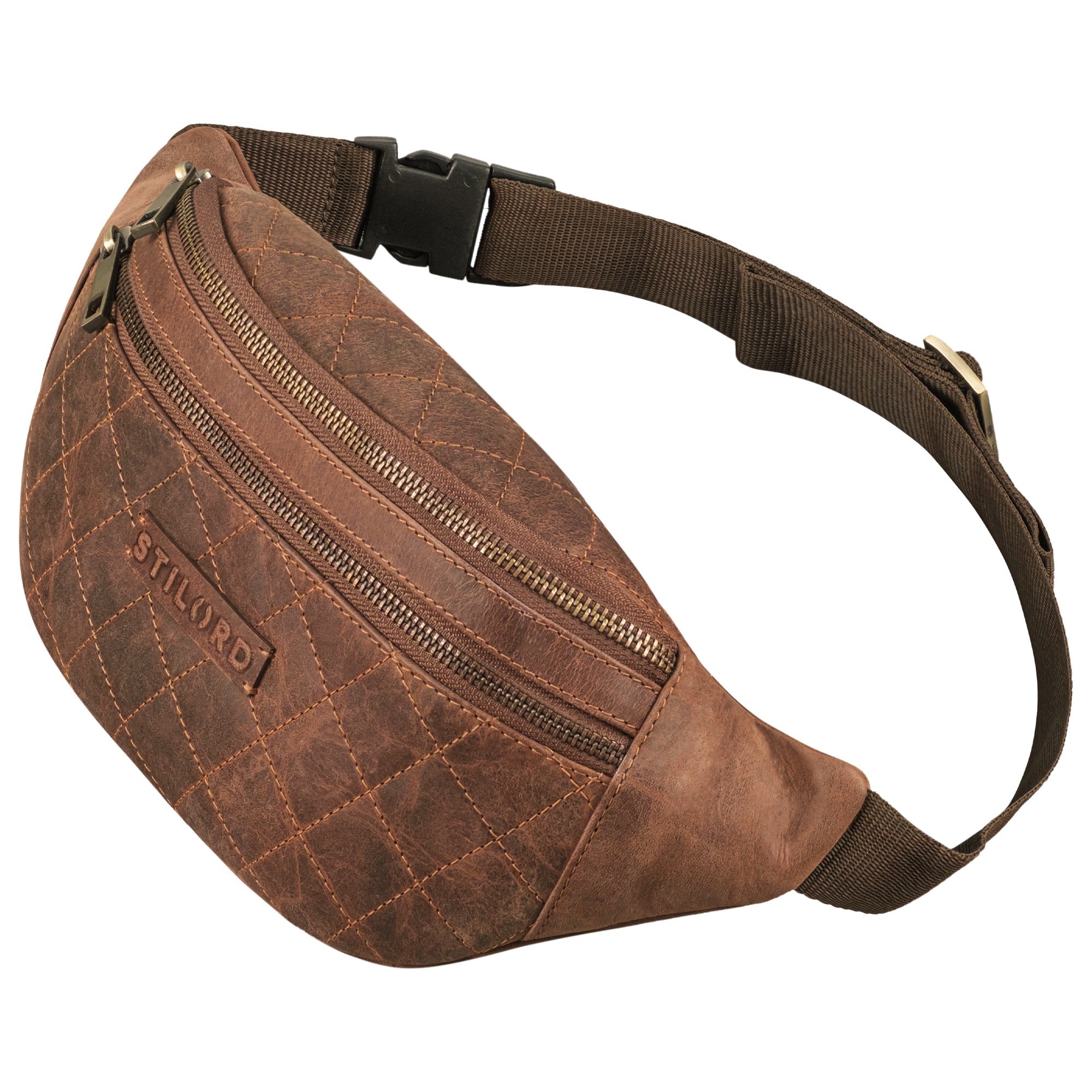 Bauchtasche Leder Herren Damen Hunter braun