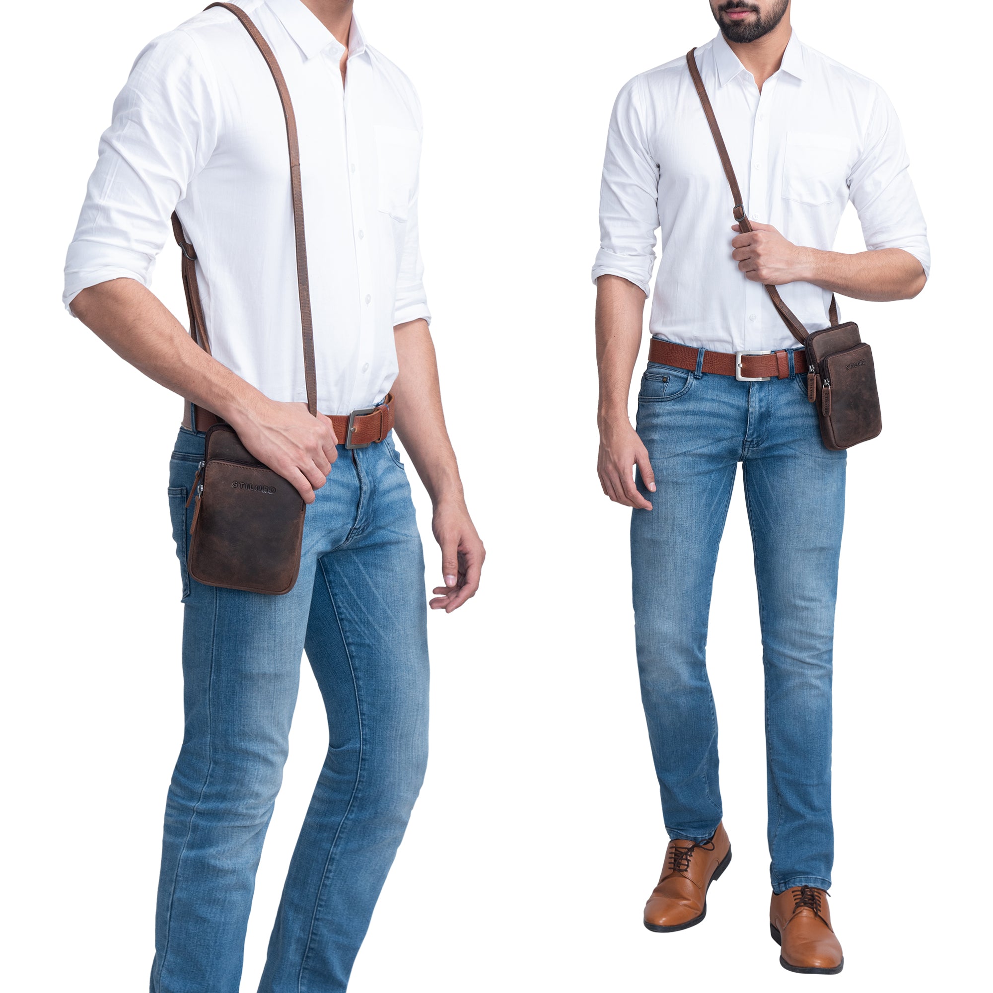 Brustbeutel Brusttasche Leder männer