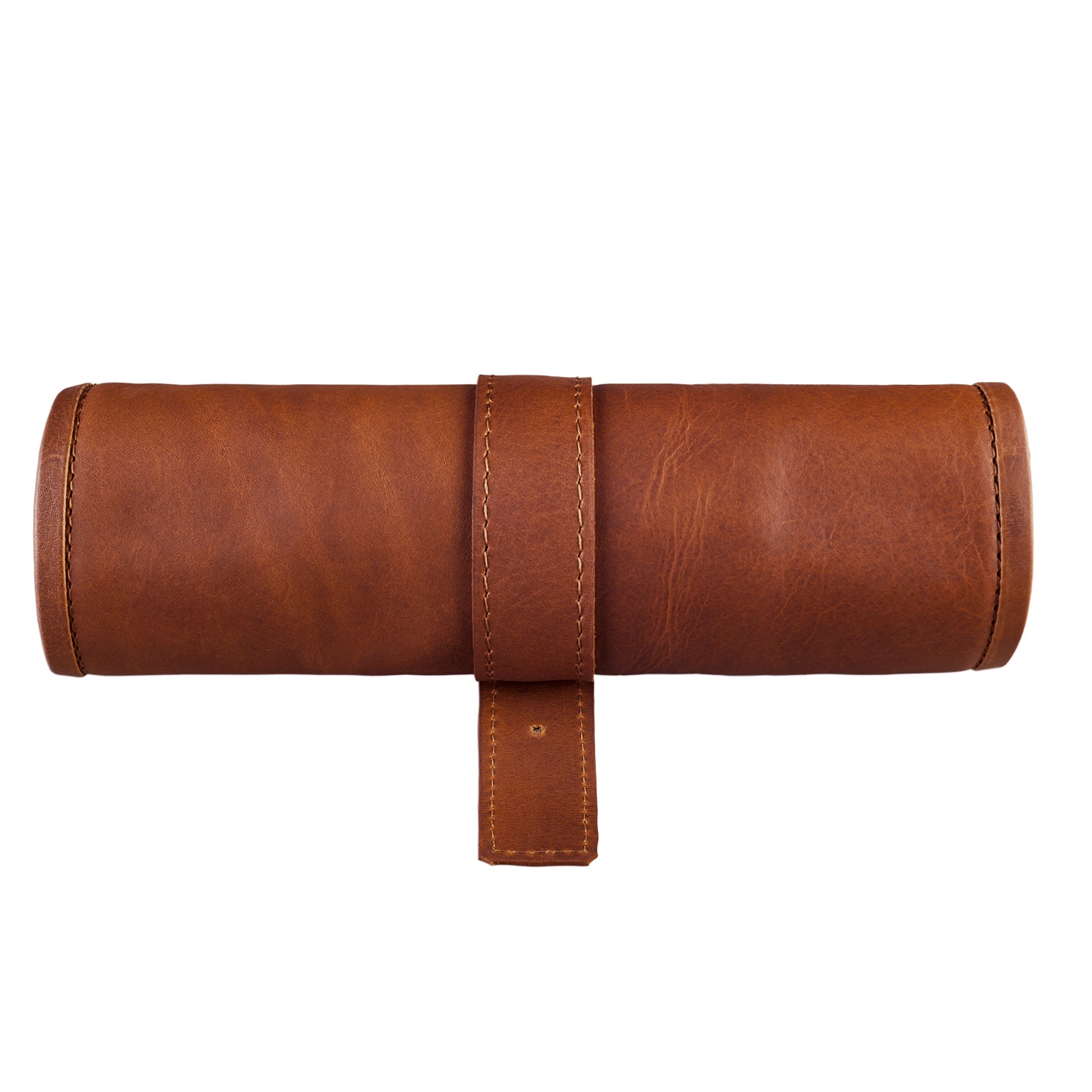 Federtasche braun rund