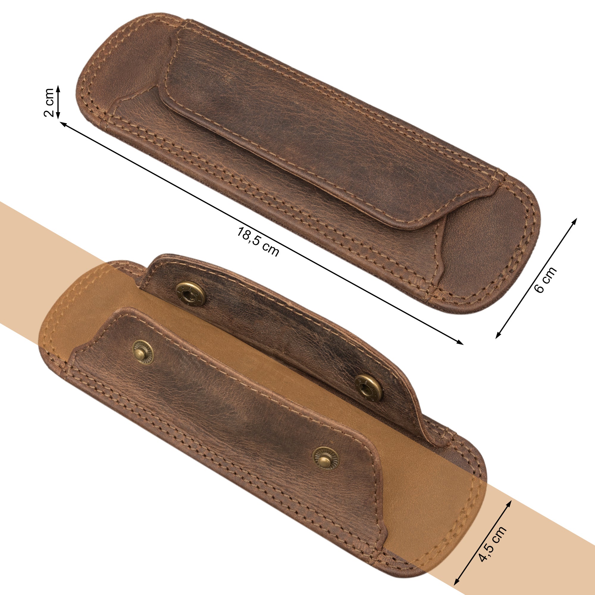 Polster Lederriemen Tasche Braun