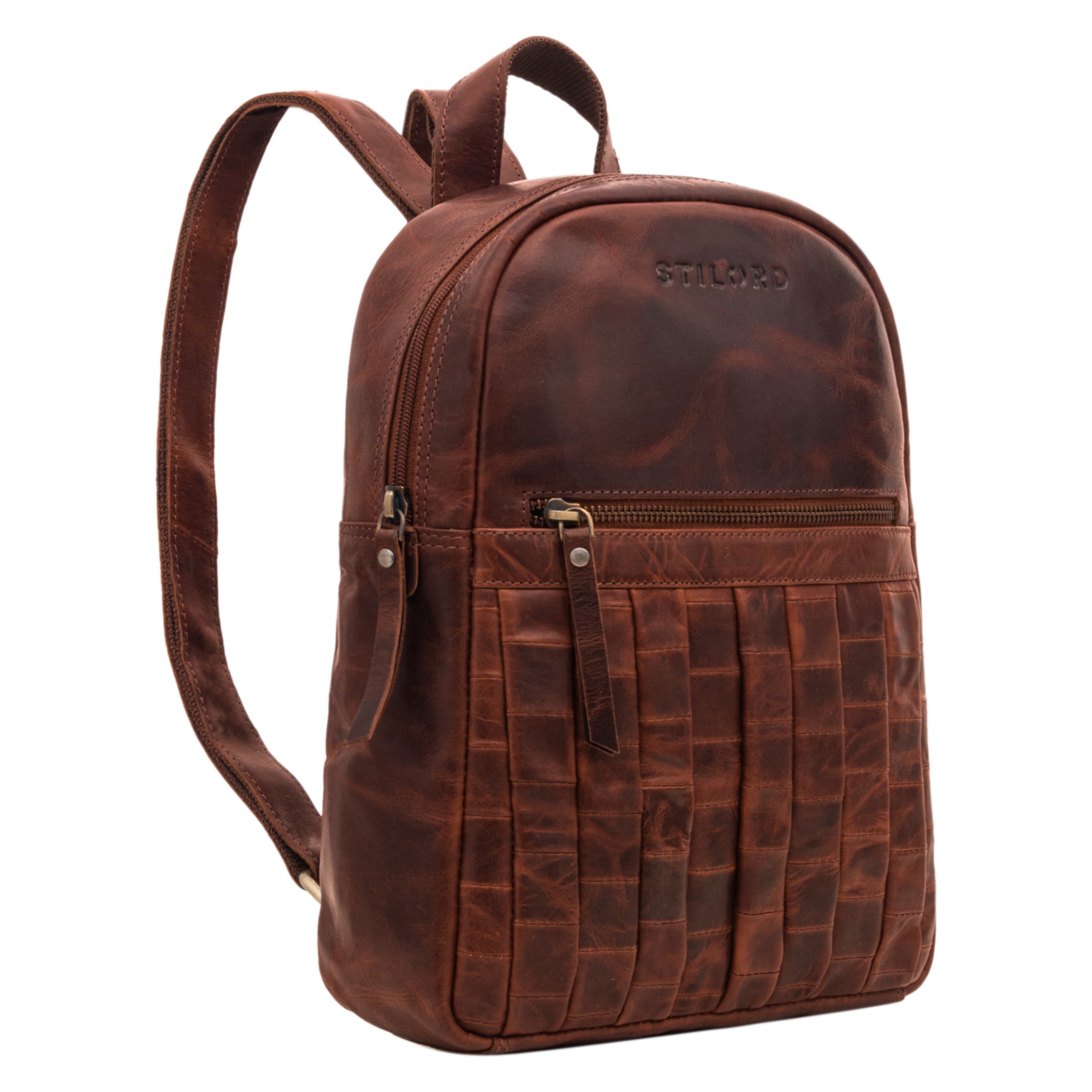 kleiner lederrucksack damen braun
