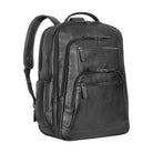 Herren und Damen Rucksack Leder Groß mit Laptop Fach 18 Zoll  schwarz