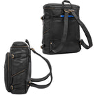 großer Lederrucksack Arbeit Schwarz