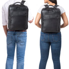 Schwarzer Lederrucksack