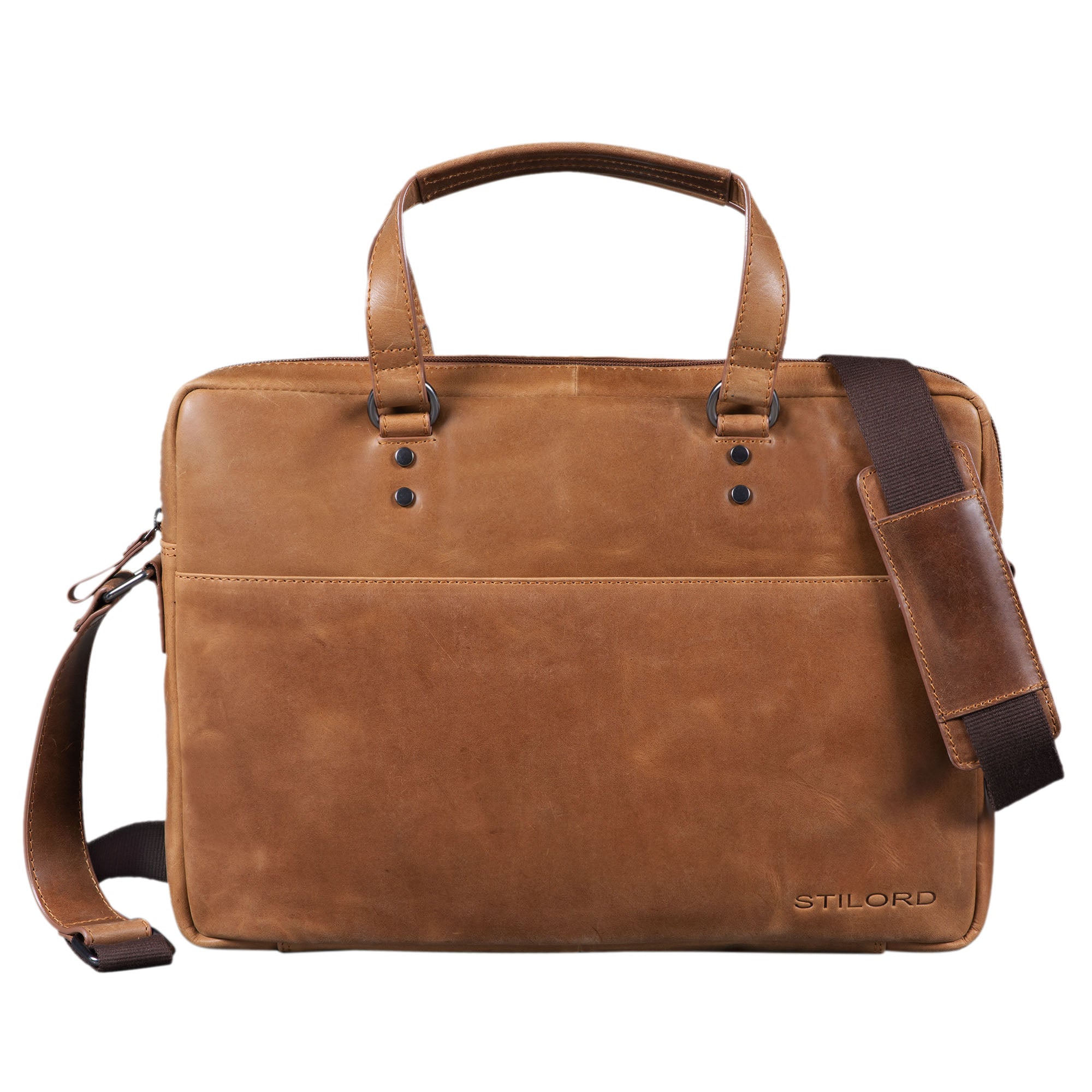 Braune Ledertasche Aktentasche Herren groß