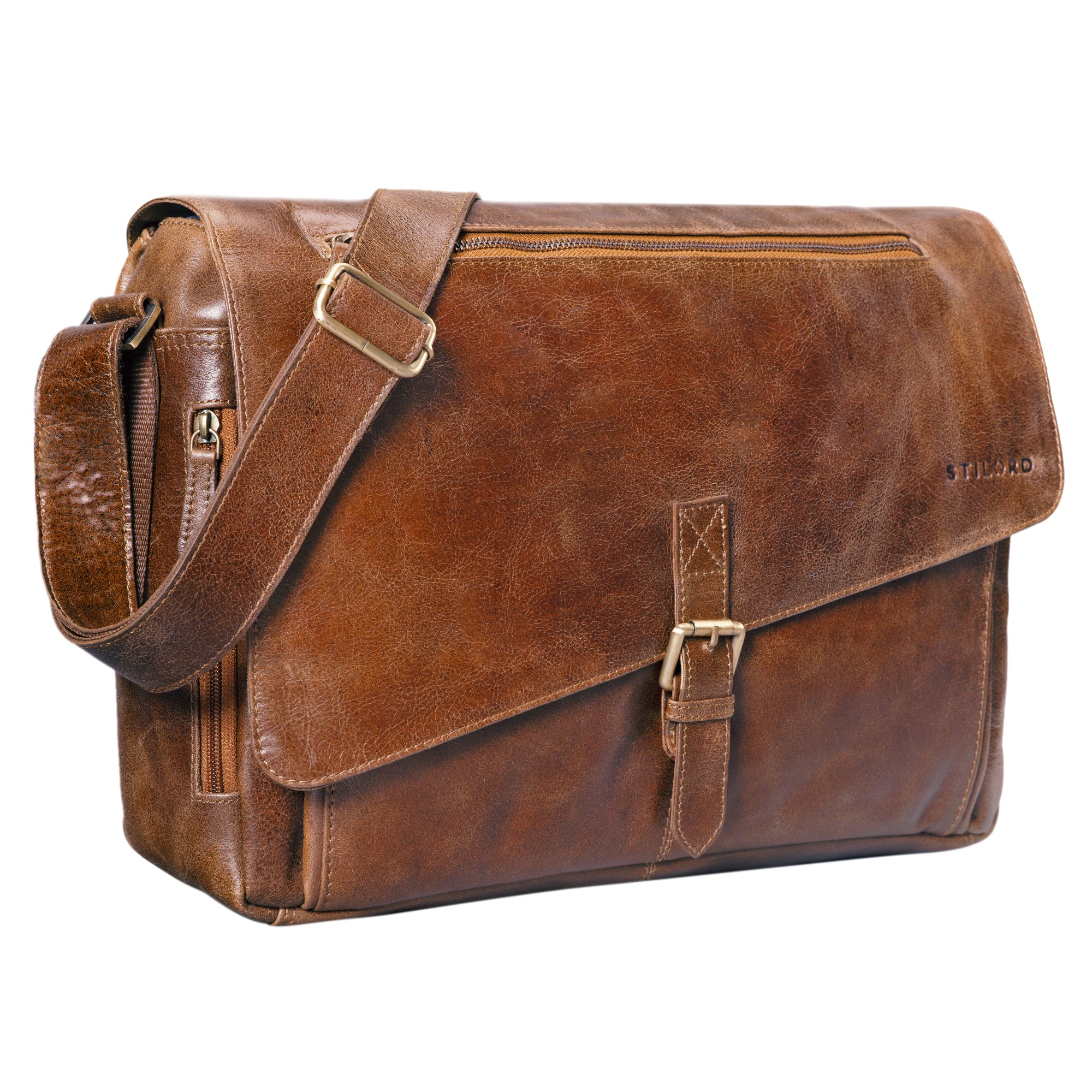 Schultertasche Leder Vintage braun